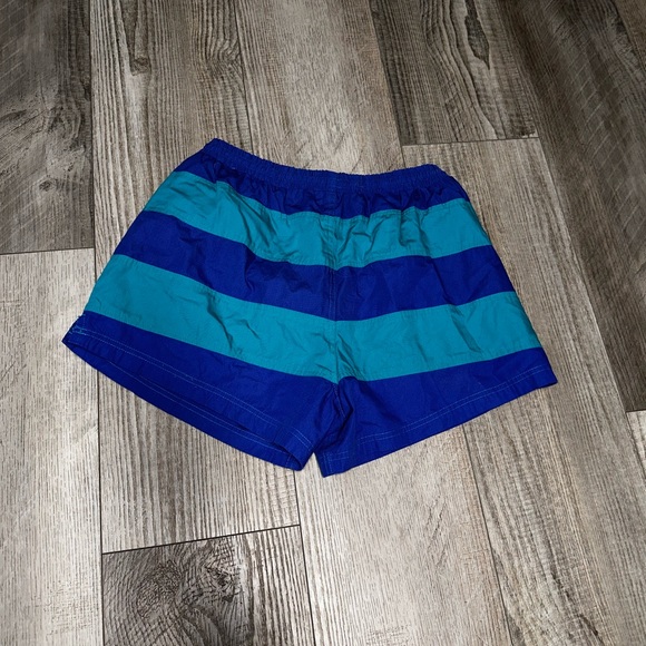 Vintage Athletic Works swim trunks suit blue green mesh lined shorts Large - Picture 1 of 6